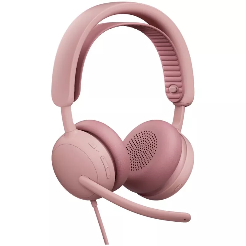 Logitech Zone Wired 2 Auscultadores com microfone, rosa