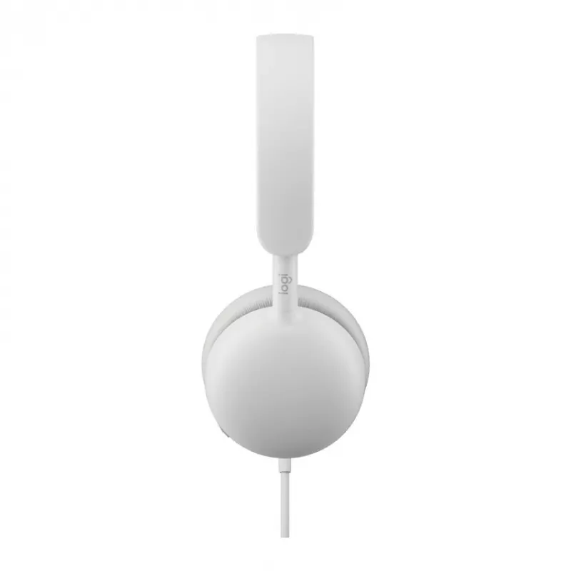 Headset on-ear Logitech Zone Wired 2 USB-C com microfone de arco com cancelamento de ruído, branco-sujo