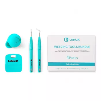 LOKLiK Weeding Tools Bundle SG-GJ-0016-US-L-B2B - conjunto de 4 peças em turquesa metálico para vinil