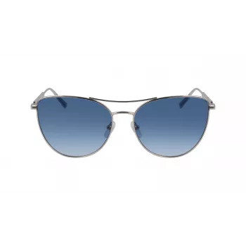 Óculos de sol de mulher Longchamp LO134S-715 armação de metal dourada forma borboleta lentes degradê castanhas 58 mm