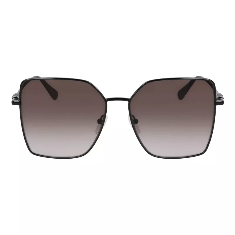 Óculos de sol de mulher Longchamp LO173S5715001 - armação preta, lentes cinzentas, 57 mm