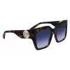 Óculos de sol geométricos de mulher LONGCHAMP LO734S-430 Havana acetato degradê castanho lente 53 mm