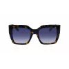 Óculos de sol geométricos de mulher LONGCHAMP LO734S-430 Havana acetato degradê castanho lente 53 mm
