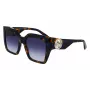 Óculos de sol geométricos de mulher LONGCHAMP LO734S-430 Havana acetato degradê castanho lente 53 mm