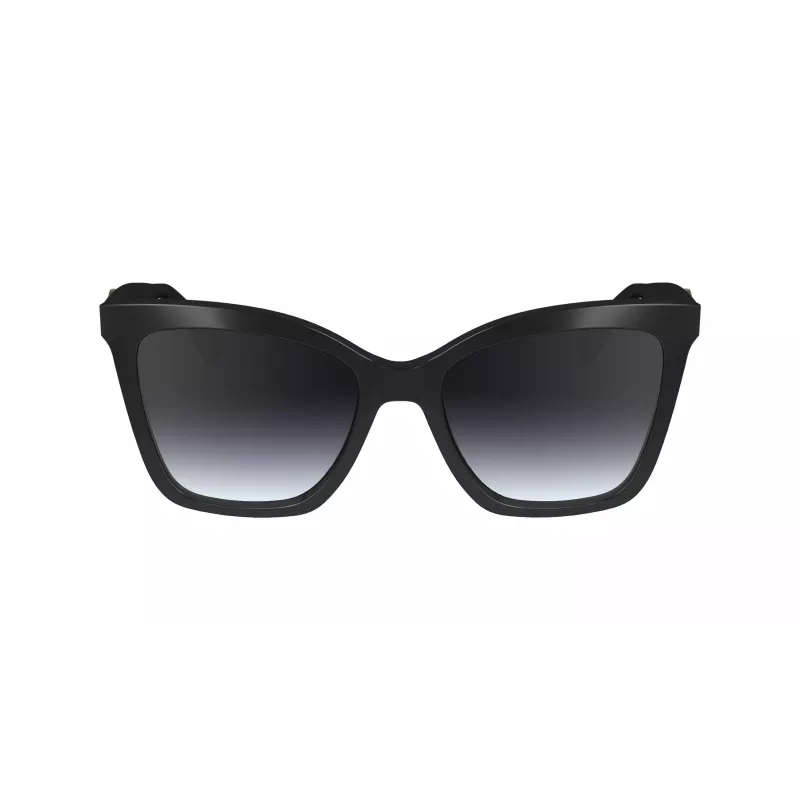 Óculos de sol LONGCHAMP LO742S-001 para mulher - armação preta, lentes degradê cinzentas, 54 mm