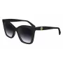 Óculos de sol LONGCHAMP LO742S-001 para mulher - armação preta, lentes degradê cinzentas, 54 mm