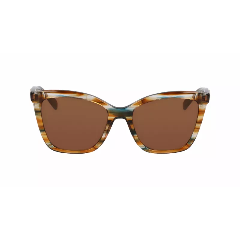 LONGCHAMP LO742S-N-211 Óculos de sol quadrados de mulher em acetato Havana castanho degradê 54mm