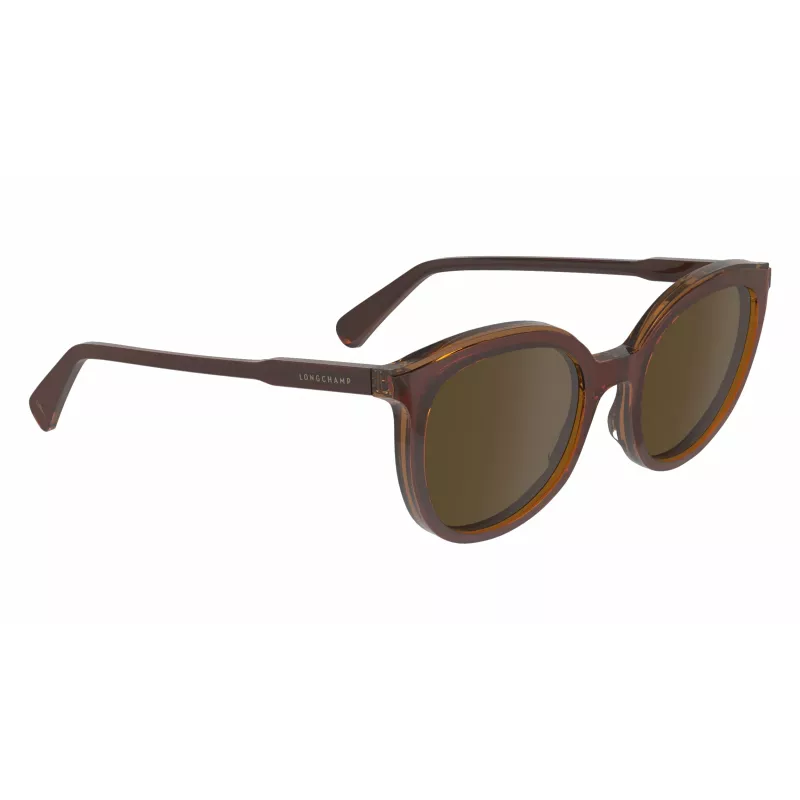 Longchamp óculos de sol para mulher borboleta LO739S5020206 armação de acetato castanha lentes castanhas degradê 50/20/140 mm