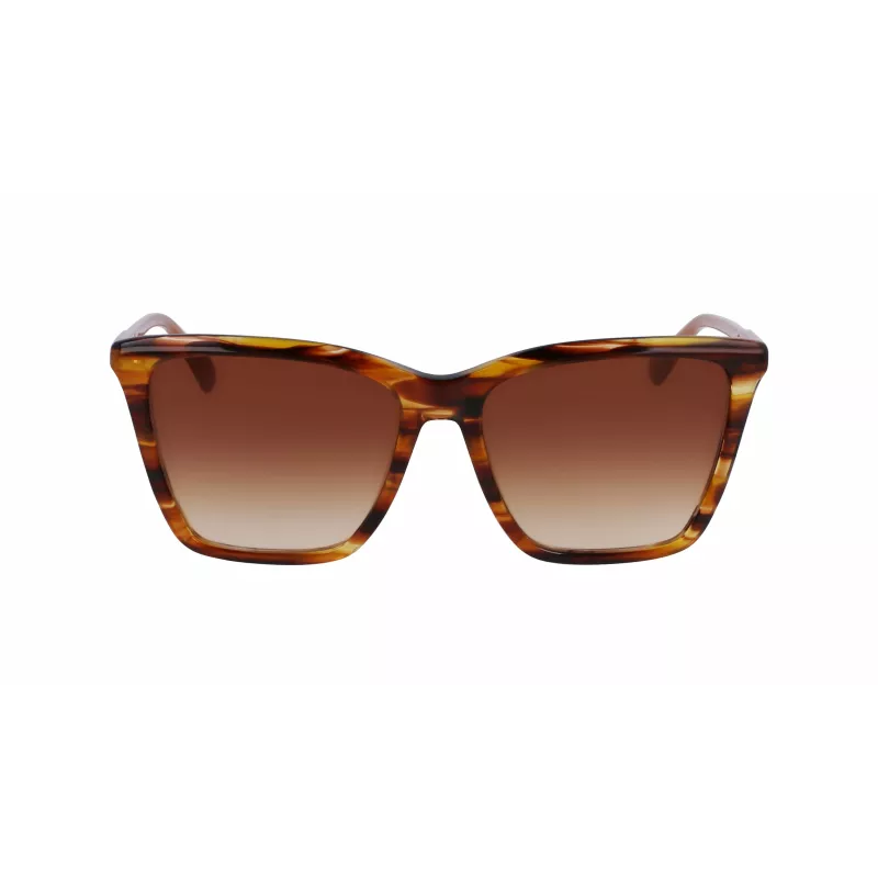 LONGCHAMP Óculos de Sol de Senhora LO719S-238 Havana Acetato Armação Angular Lentes Castanhas Tingidas 56mm