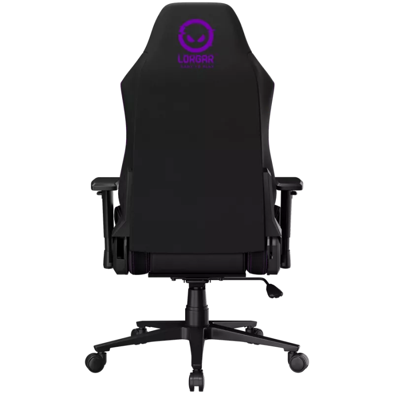 Cadeira gaming ergonómica LORGAR CHA41 Advanced, tecido premium anti-manchas, preto/roxo