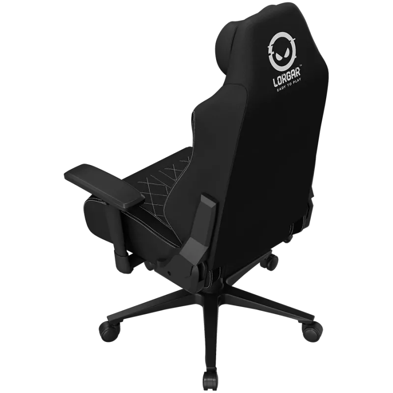 Cadeira de gaming ergonómica LORGAR CHA41 Advanced, tecido premium anti-manchas, preto/branco