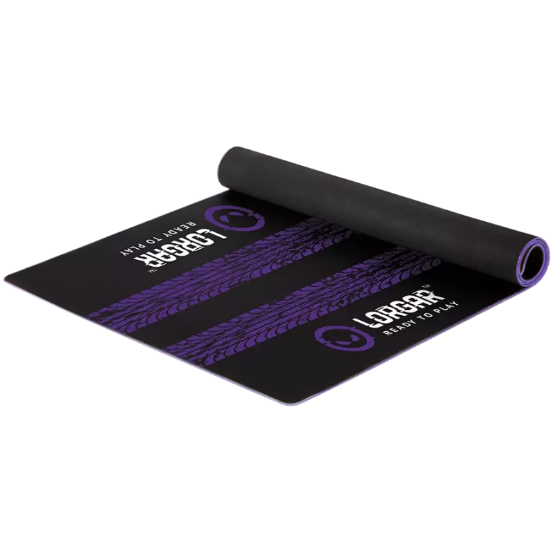 Tapete de chão LORGAR RX1FM Sim Racing Advanced, com bordo rematado, 1700x700x3 mm, preto/roxo