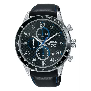 Relógio de quartzo de homem Lorus RM341EX9 45mm aço inoxidável preto silicone