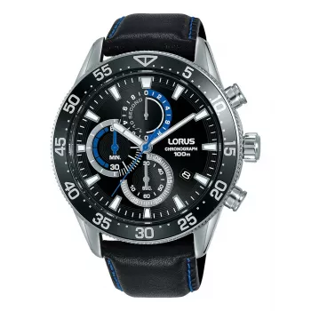 Relógio de quartzo analógico Lorus RM343FX9 para homem 45mm aço inoxidável mostrador azul
