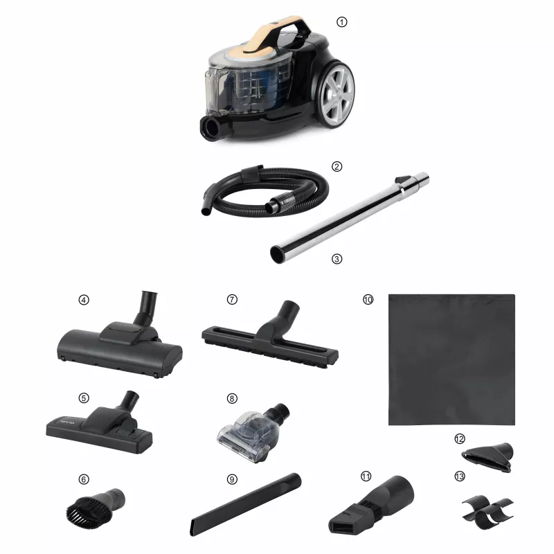 Lovio LVCVC003 VacuuFlex L Plus aspirador sem saco, 899 W, HEPA H13, 3 l