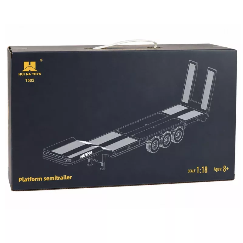 Atrelado de cama baixa para Scania 770S Huina Cinzento 1:18