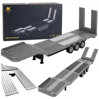 Atrelado de cama baixa para Scania 770S Huina Cinzento 1:18
