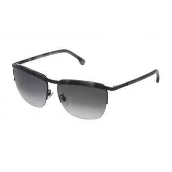 Óculos de sol retangulares unissexo LOZZA SL2282M590531 armação em acetato Havana lentes cinzentas de policarbonato UV400 59 mm
