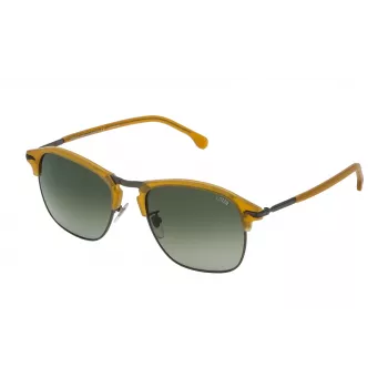 LOZZA SL2292M55627K Óculos de sol retangulares de homem - armação em acetato preto, lentes em policarbonato cinzentas, proteção UV400