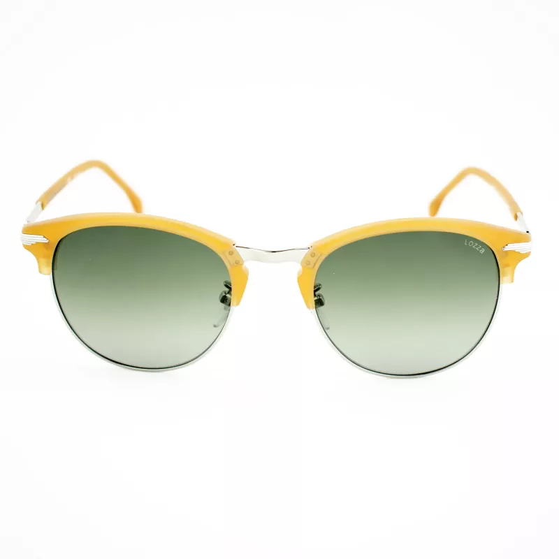 LOZZA SL2293M-579V óculos de sol homem, quadrados, armação de acetato Havana, lentes de policarbonato verdes, 52 mm