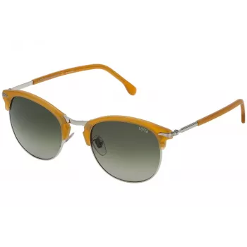 LOZZA SL2293M-579V óculos de sol homem, quadrados, armação de acetato Havana, lentes de policarbonato verdes, 52 mm
