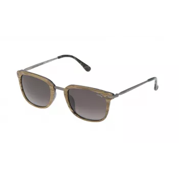Óculos de sol unissexo LOZZA SL4028M520ANB retangulares - armação de acetato preta, lentes de policarbonato cinzentas, proteção UV400