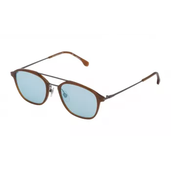 Óculos de sol unissexo LOZZA SL4182M50T65X - armação retangular de acetato - proteção UV400 - 50/20/145 mm