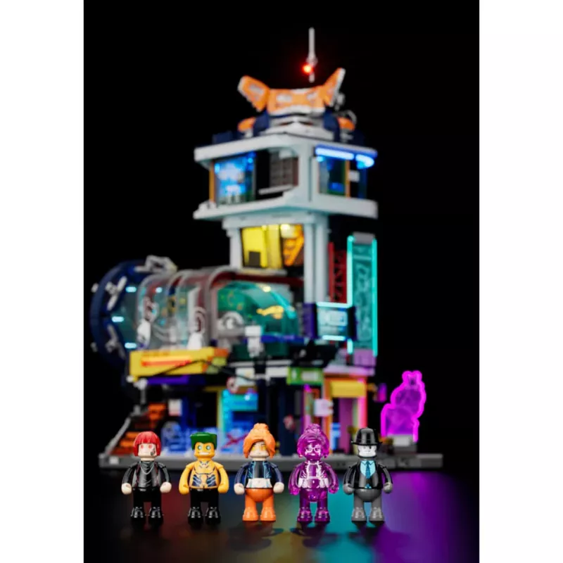 LUMIBRICKS Funwhole conjunto de blocos de construção Medieval Watchtower com iluminação LED (1368 peças)