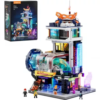 LUMIBRICKS Funwhole conjunto de blocos de construção Medieval Watchtower com iluminação LED (1368 peças)