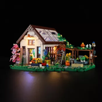 Estufa interior Lumibricks com luz LED de espetro completo para crescimento, sistema de hidroponia, 6 cápsulas de plantas, depósito de água 2,5 l, branco