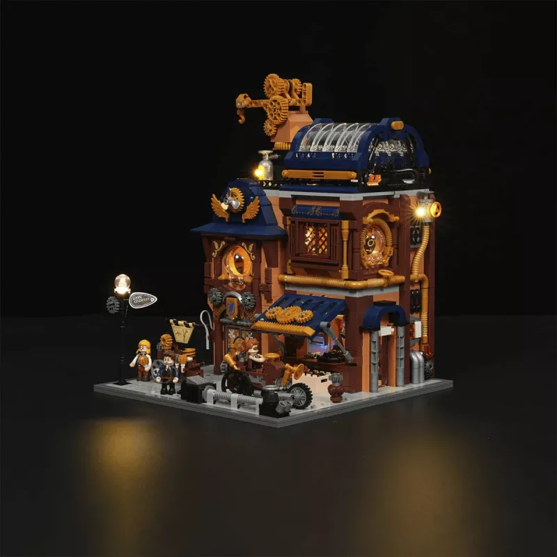 Lumibricks Conjunto de Blocos de Construção Steampunk Mechanical Workshop com Iluminação LED - 2150 peças