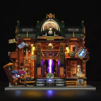 Kit de miniatura DIY Lumibricks Steampunk Time Rift Library Book Nook
