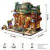 Kit de miniatura DIY Lumibricks Steampunk Time Rift Library Book Nook