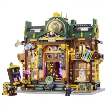 Kit de miniatura DIY Lumibricks Steampunk Time Rift Library Book Nook