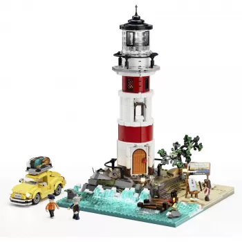 Lumibricks farol do nascer do sol conjunto de blocos de construção com iluminação LED