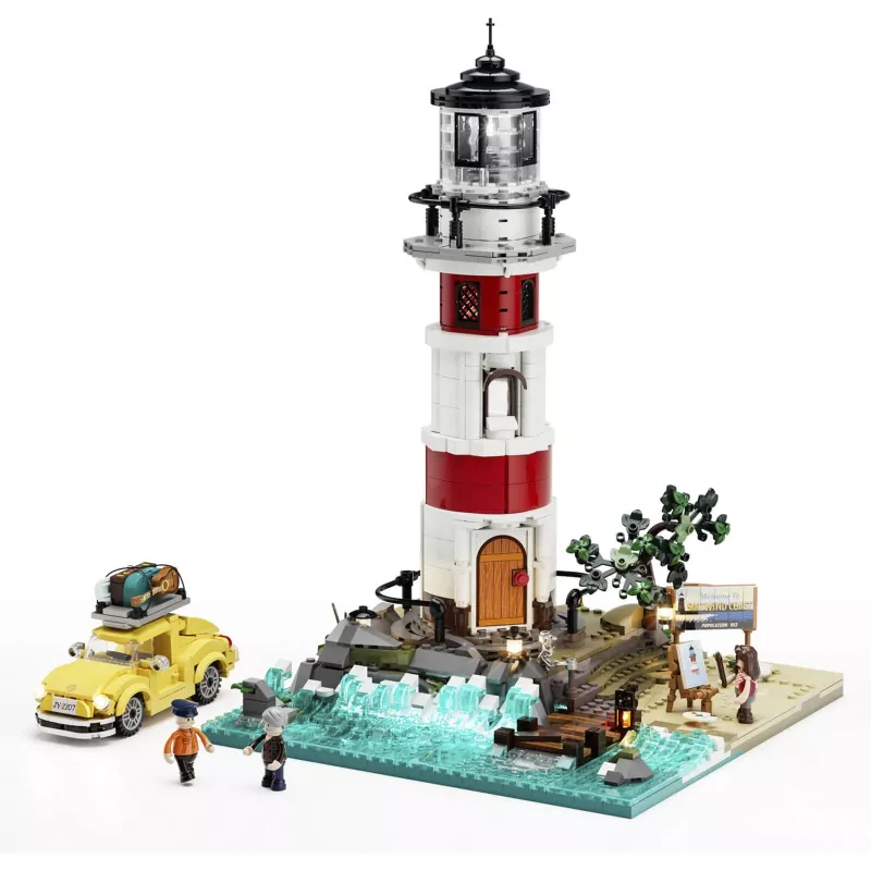 Lumibricks farol do nascer do sol conjunto de blocos de construção com iluminação LED