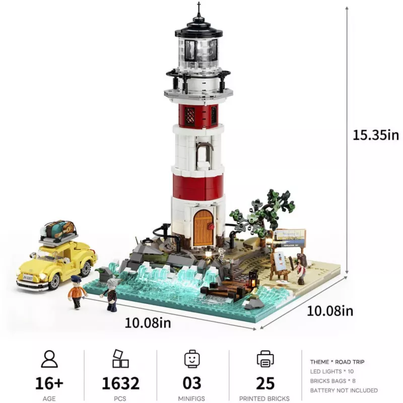 Lumibricks farol do nascer do sol conjunto de blocos de construção com iluminação LED