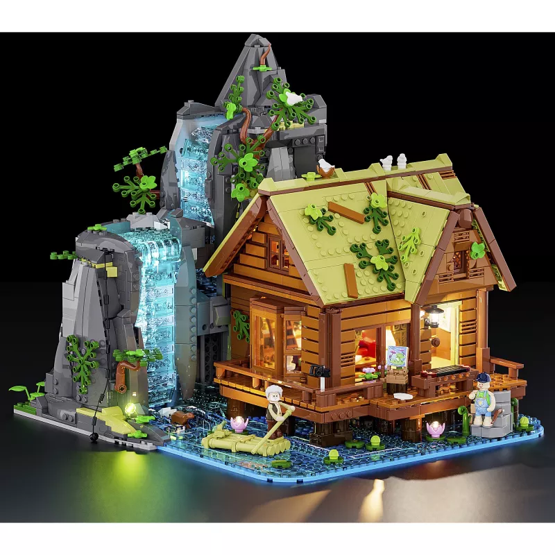Lumibricks Waterfall Hut conjunto de blocos com iluminação LED