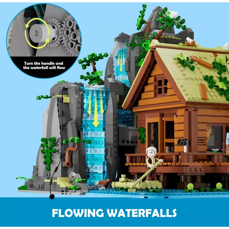 Lumibricks Waterfall Hut conjunto de blocos com iluminação LED