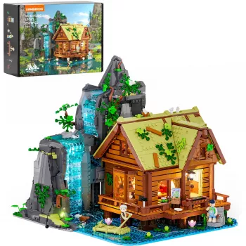 Lumibricks Waterfall Hut conjunto de blocos com iluminação LED