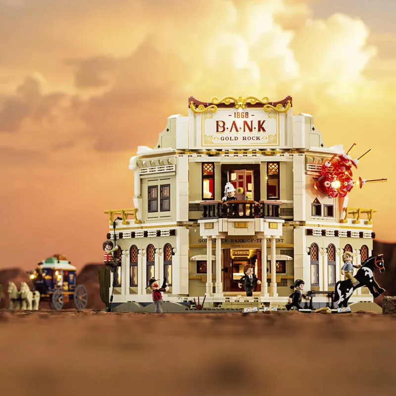Lumibricks Western Bank Heist conjunto de construção 1050 peças