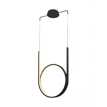 Candeeiro de suspensão 48W LED preto 2880lm