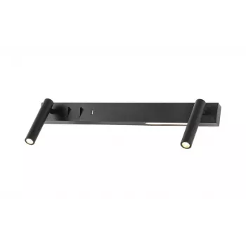 Luminária de parede 6+6W USB LED 660lm preto