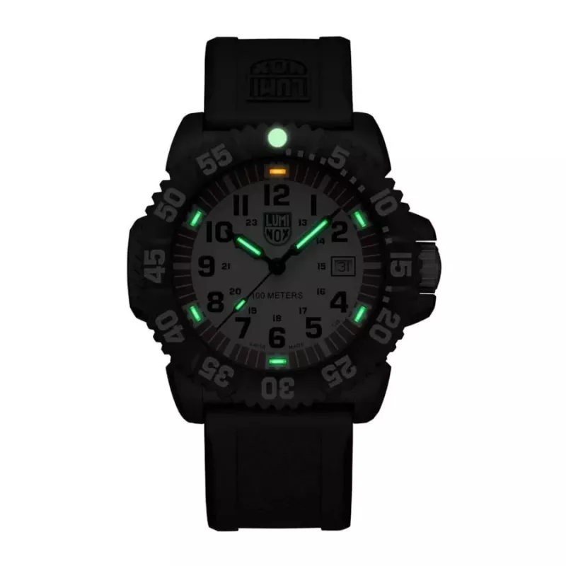 Relógio de homem LUMINOX Atacama Field Automatic 1900 Series X2.2057 44mm mostrador preto pulseira de pele preta