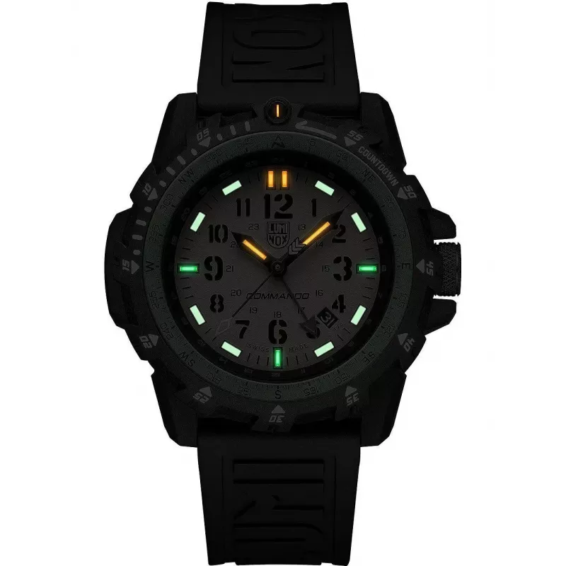 Luminox Atacama Field Day Date relógio de homem XL.3321 45mm mostrador preto bracelete de pele preta