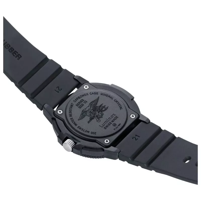 Relógio de homem Luminox Navy SEAL Colormark 3000 Series XS.3005.F 43mm Preto Borracha