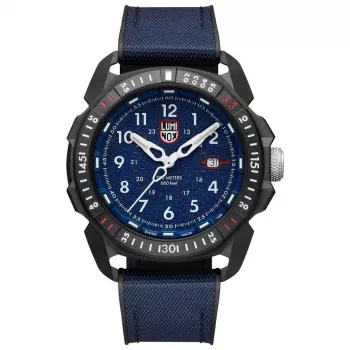 Relógio de homem Luminox XL.1003.ICE ICE-SAR Arctic 1000 Series 46mm mostrador azul pulseira de borracha azul