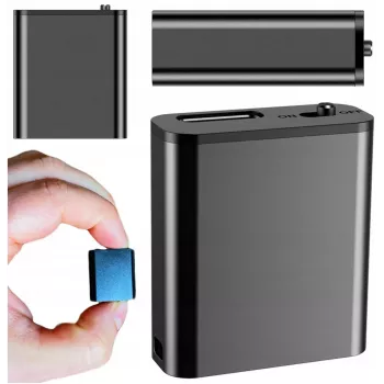 LUXURY-GOODS Gravador de voz espião mini pequeno 16GB deteção DSP ímã porta-chaves pingente HQ