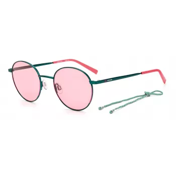 Óculos de sol de mulher M MISSONI MMI0020SIWB armação quadrada de acetato preta lentes cinzentas 51mm