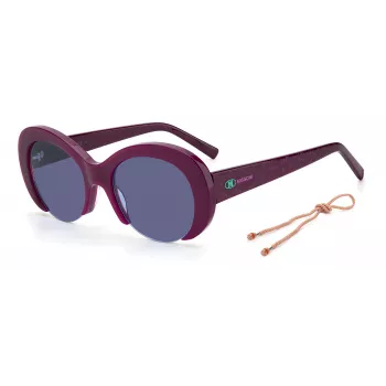 M MISSONI óculos de sol para mulher MMI0071SB3V - armação de acetato preta, lentes de policarbonato cinzentas, 52 mm